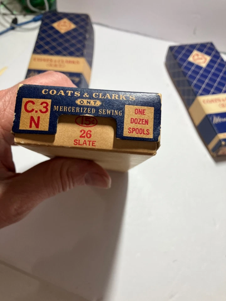 5 Full Boxes of Vintage Coats and Clarks Sewing Thread 12 Wood Spools Each Box - Image 3 of 4