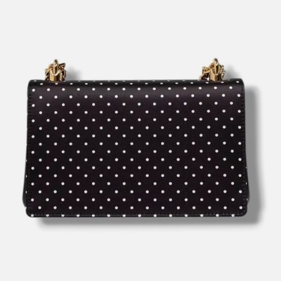Dolce&Gabbana Womens Black DG Girls Monogram Satin Logo Chain