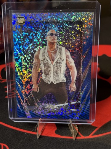 2026 Topps Chrome WWE - The Rock #1 Blue Mini Diamonds 052/150 - Legends
