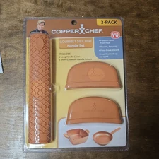 Copper Chef 3 Pack Gourmet Silicone Handle Set Brand New Sealed