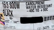 Carol 02765 16/3C Carolprene SOOW 600V 90C Portable Power Cable Cord USA /25ft