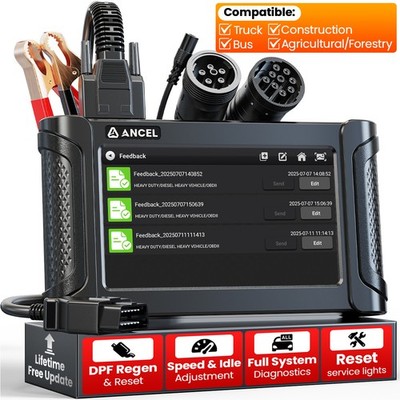 ANCEL HD7000 Elite 7'' Heavy Duty Truck Scanner with DPF Regen Speed Limit Reset