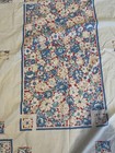 Vintage  White Cotton Tablecloth Blue Flowers 63”x50” — photo 2