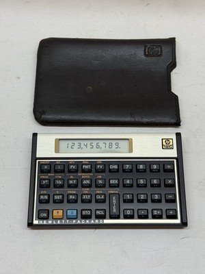 Vintage HP 12C Financial Calculator w Original Cover MADE IN USA Hewlett Packard