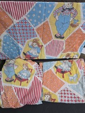 Vtg 70s Raggedy Ann Andy Twin Sheet Set 3-Pc Borbs Merrill Co Patchwork