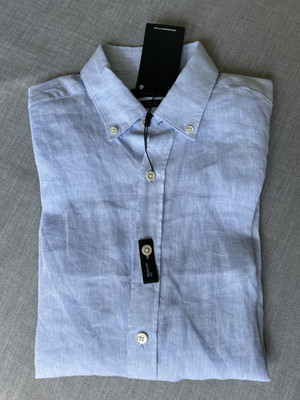 Massimo Dutti NWT linen men medium shirt NEW