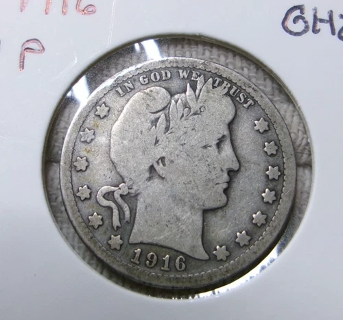 1916 p silver barber quarter