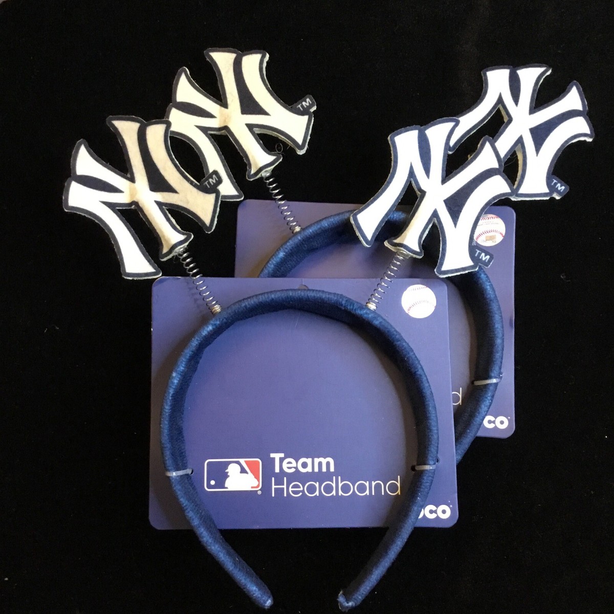 2X Team Headband New York Yankees NY MLB FOCO Springy Ears Headbands