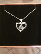 Valentine White Gold Plated Forever Love Heart Necklace