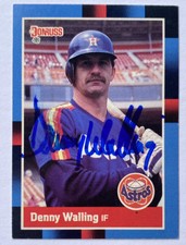 Denny Walling Signed Donruss #384 1987 Card Houston Astros Auto MLB RAD