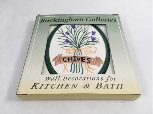 Buckingham Galleries Chives Hand Painted Decorative Tile Herb Kitchen Design - Picture 8 of 9