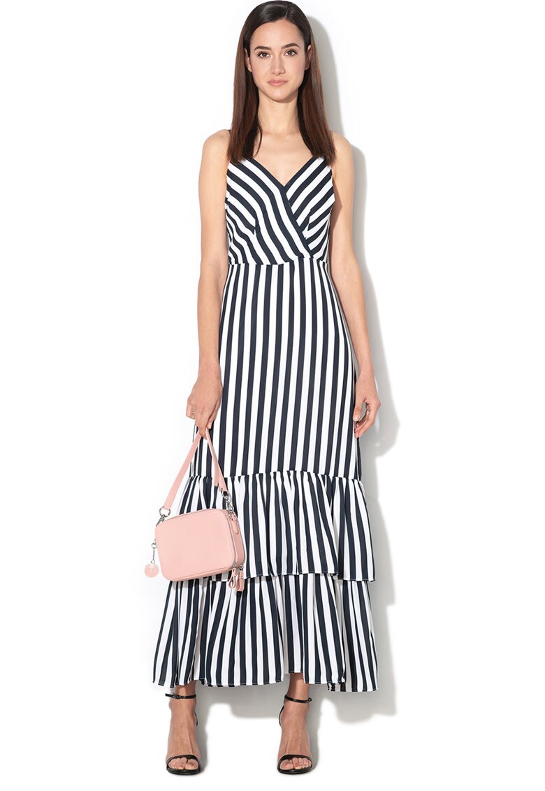 Banana Republic Stripe Tiered Maxi Dress,BLACK/WHITE STR SIZE #426744  X0604H