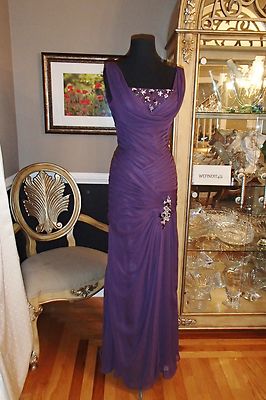 vm collection evening dresses A1041 VM COLLECTION 70801 SZ 6 PLUM FORMAL PARTY GOWN DRESS