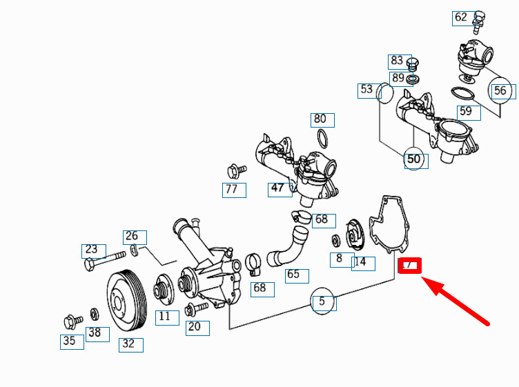MERCEDES-BENZ SPRINTER W903 Water Pump Gasket A1112010080 NEW  