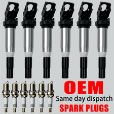 6X OEM Ignition Coil & Iridium Spark Plug For BMW 328 335i 535i 640i X3 X5 UF667