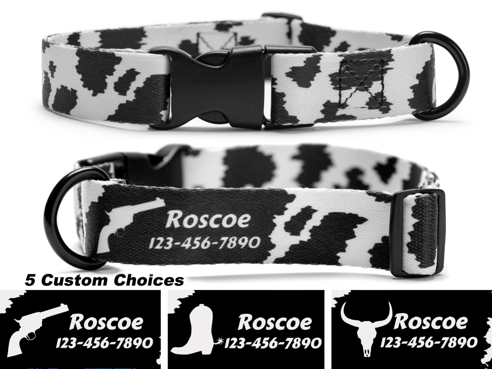 Cow Dog Collar Personalized Western Doggy Collar Cowboy Puppy Collar