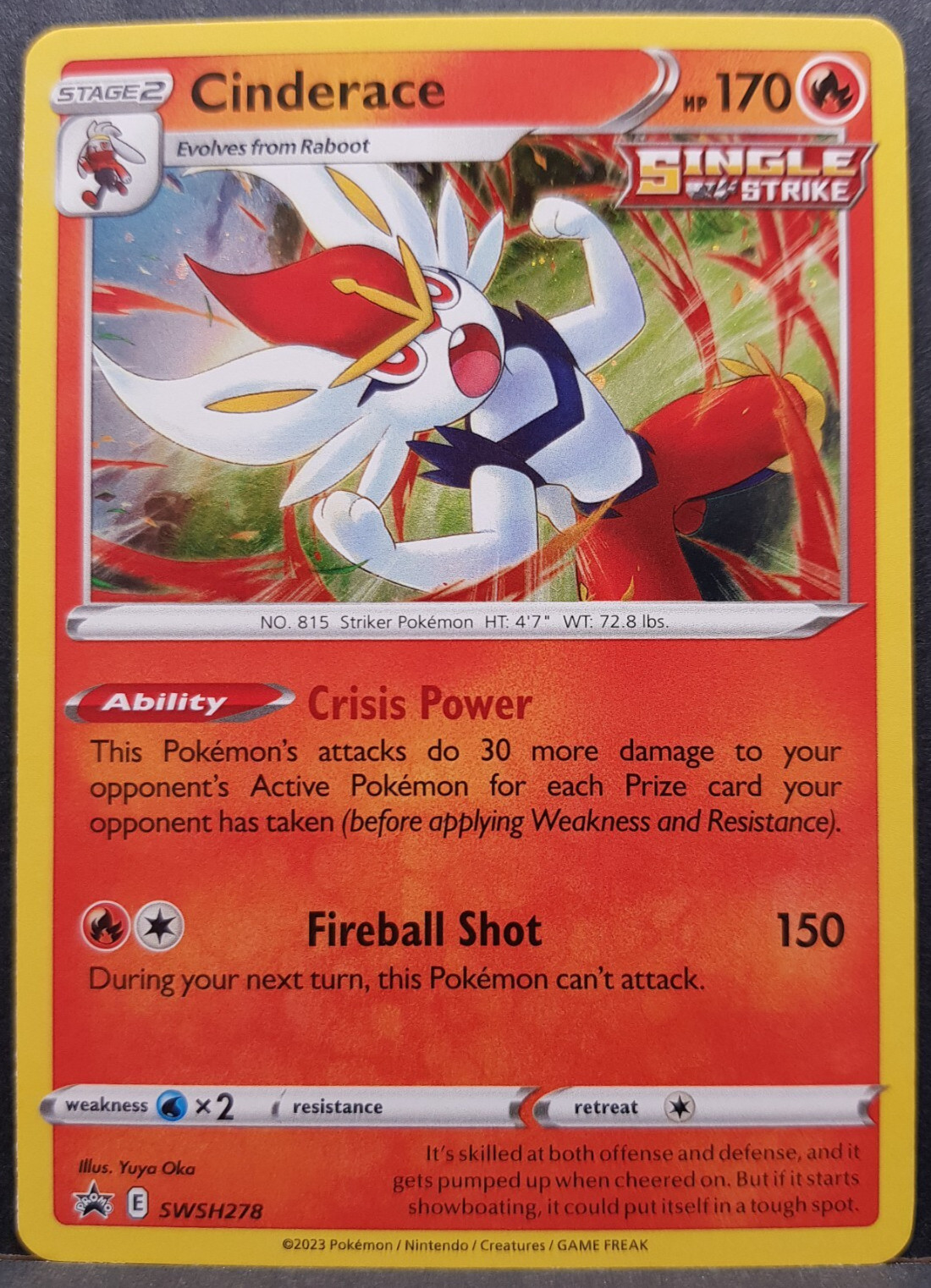 Cinderace SWSH278 Crown Zenith Promo Holo Pokemon Pokemon Card English Near Mint