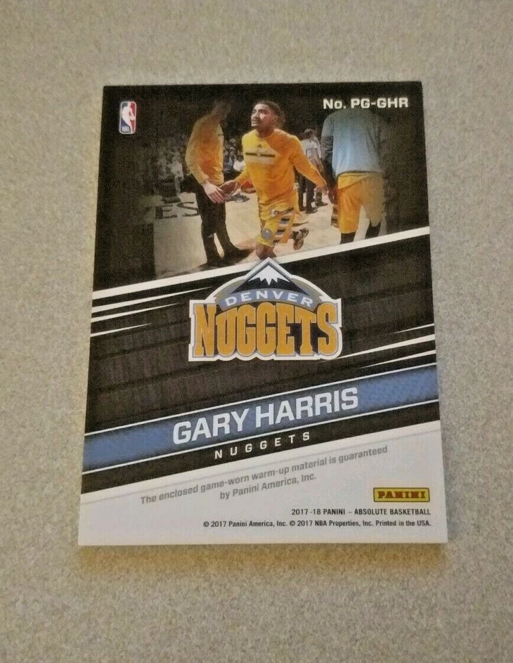 2017-18 Panini Absolute Pregame Materials #PG-GHR Gary Harris Nuggets /199 - Image 2 of 2