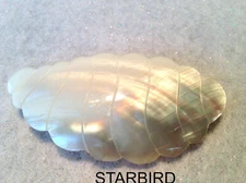 WHITE MOTHER OF PEARL HAIR BARRETTE 80's VINTAGE