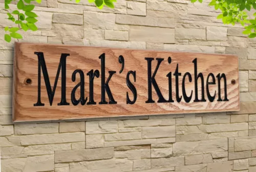 personalised oak house sign carved custom engraved  wooden name plaque outdoor image 9