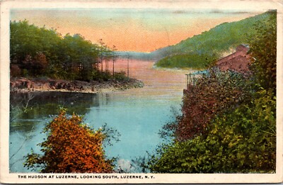 Postcard Hudson at Luzerne Looking South Luzerne New York