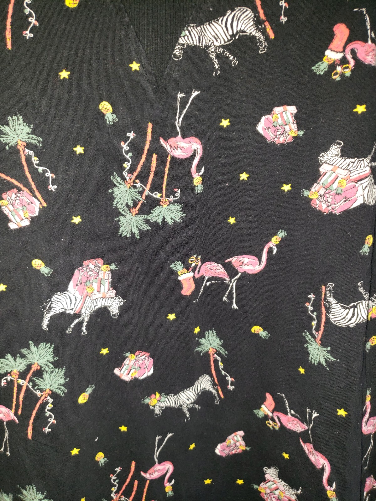 Black Flamingo Zebra Pajama Set for Women Size 8 - 2-Piece Sleepwear