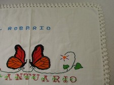Vintage Cross stitch completed Monarch butterfly 27"x26"