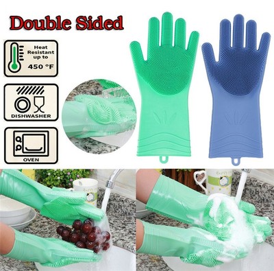 washing up gloves with scrubber