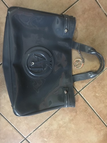 borsa Armani Jeans vernice Grigia Lucida | eBay