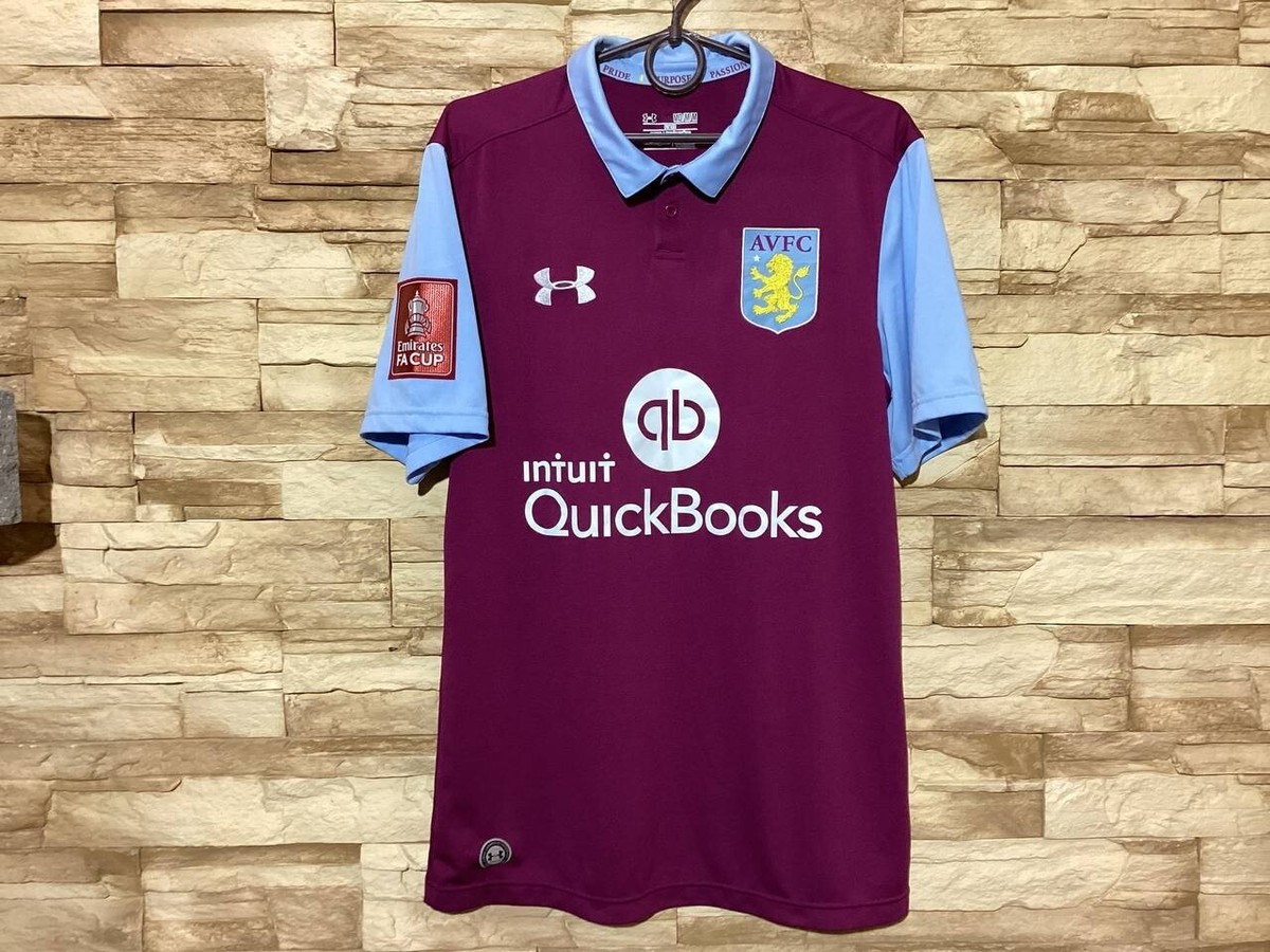 ASTON VILLA 2016 2017 Home Football Shirt Soccer Jersey Under