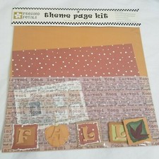 NEW Pressed Petals FALL Theme Page Kit 12x12 Cardstock Vellum Scrap Metal
