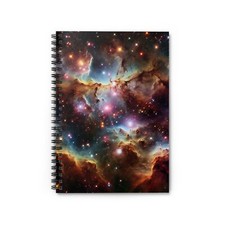 Cosmic Dreams Spiral Notebook - Ruled Line, Galaxy Journal, Celestial