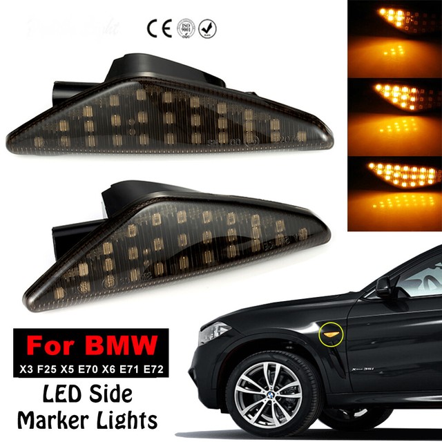 Dynamic Blinker Sequential LED Side Marker Amber Light For BMW X3 X5 X6