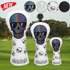 New Skull Golf Club Head Covers White Synthetic Leather Golf Headcover Premium