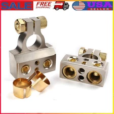 2 Car Battery Terminal Connector Top Post Positive Negative Heavy Duty Universal