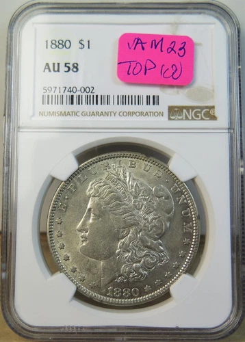 1880 Morgan dollar NGC AU58 *VAM 23 80/79 TOP100* BR