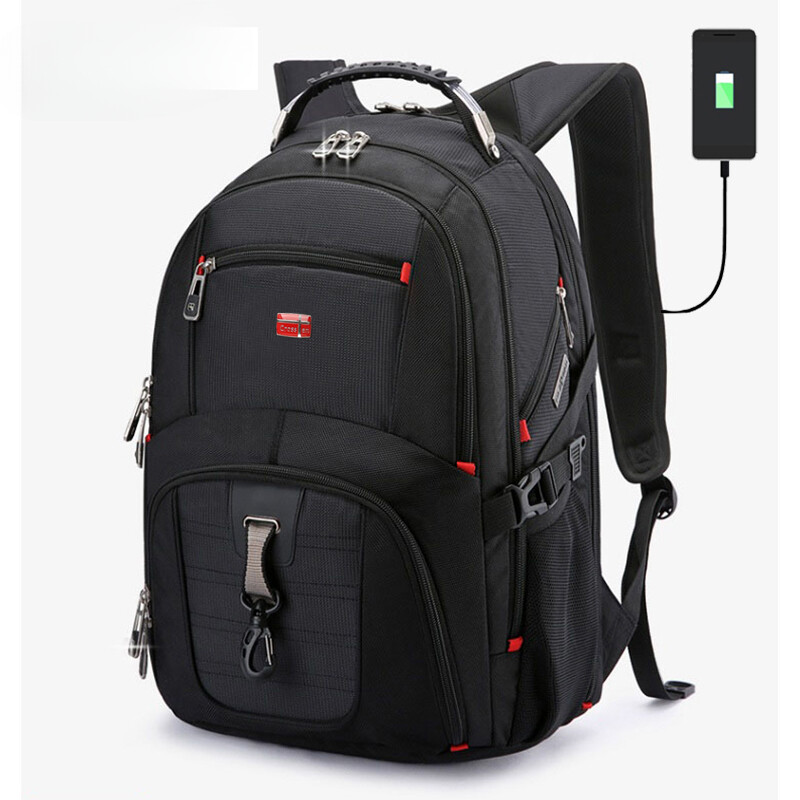 Laptop Backpack Waterproof Port Swiss-style Multifunctional Rucksack Schoolbag
