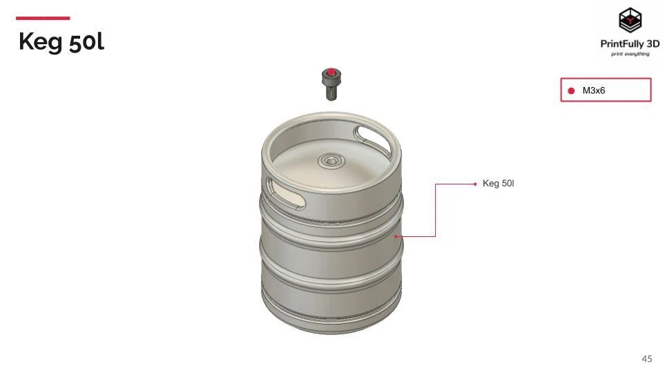PrintFully3D 1/10 Scale Keg 50L Beer Barrel 3D Printed Crawler Trial Accessories - Image 2 of 3