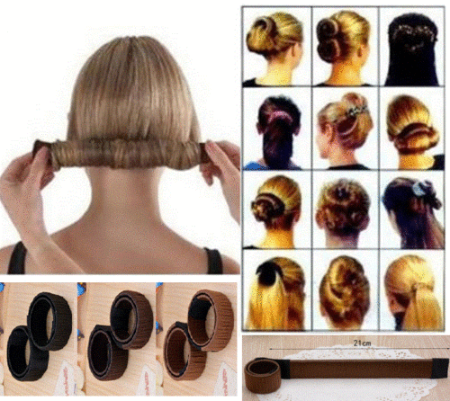 Reino Unido Moda Niña Cabello Hágalo usted mismo Peinado Donut Antiguo Giro Francés Mágico Bun-Maker C060 - Imagen 3 de 15