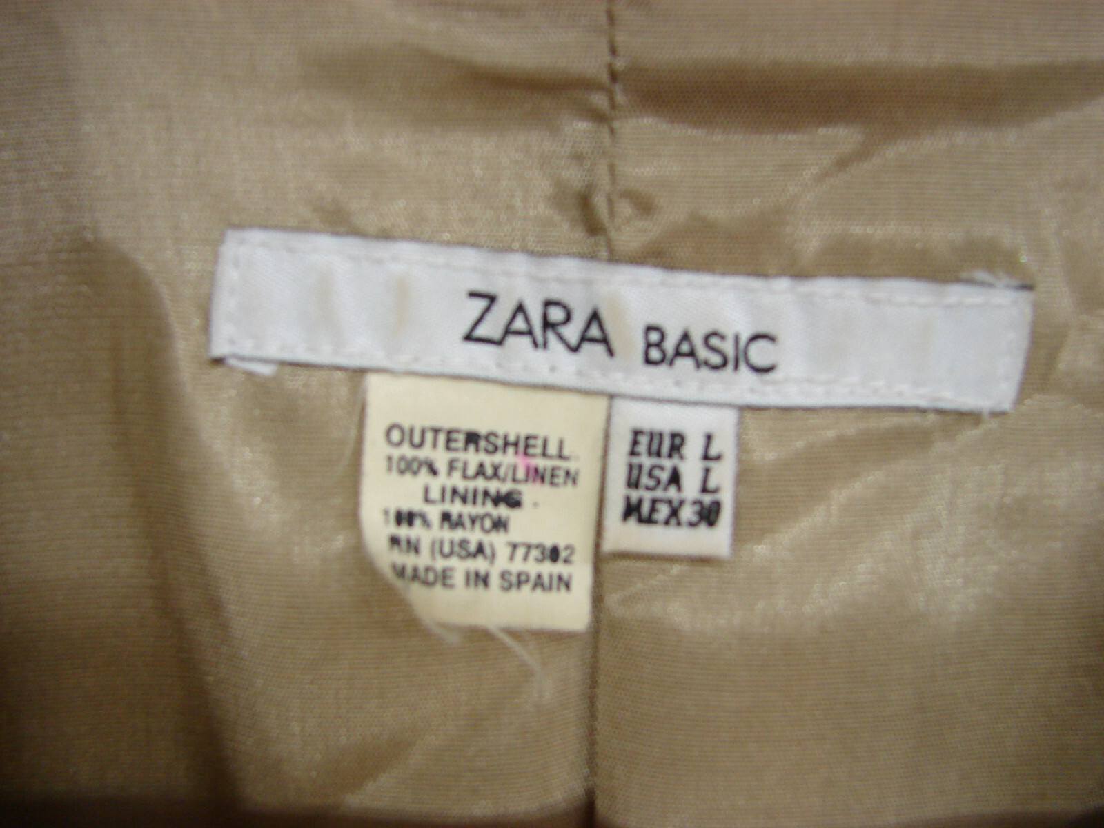 Zara Basic Flax Linen Button Front Jacket Waist B… - image 2