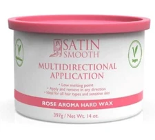 Satin Smooth Ruby Rose Hard Wax with Rose Aroma 14oz