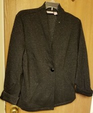Chico's Size 1 Women's Blazer Jacket Long Sleeve Black w/ Glitter Look