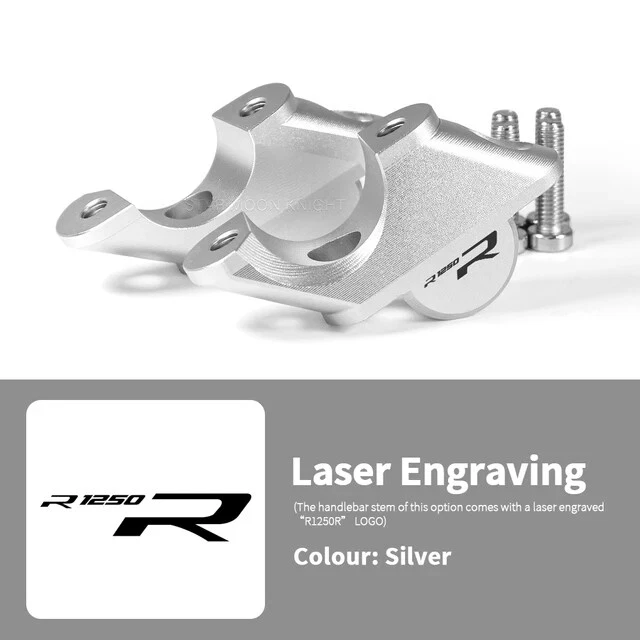 CNC para BMW R1250R 2019-R1200R LC Montajes de manillar de motocicleta Abrazadera elevadora Foto 4 de 4