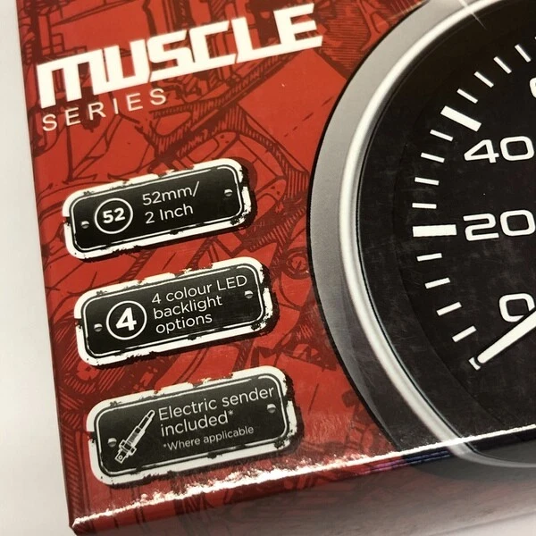 SAAS Muscle SG-TBD52W1 Turbo boost gauge diesel 0-20 PSi 52mm 2" White 52mm 2" — 第 4/4 张图片