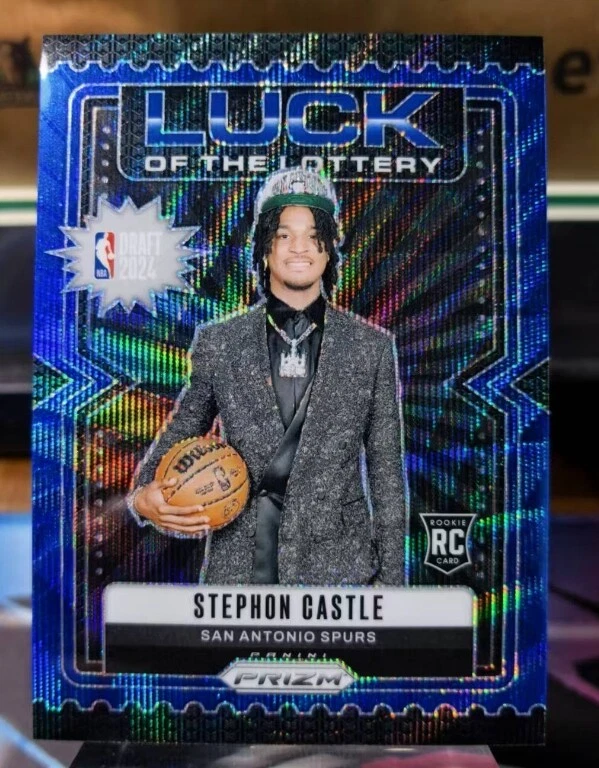 Stephon Castle 2024-25 Panini Prizm Luck of the Lottery Blue Wave Prizm /175 RC