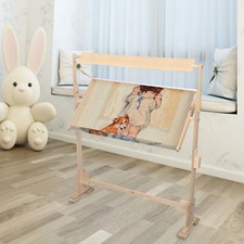 Needlework Adjustable Embroidery Stand Wooden Frame Cross Stitch Floor Stand