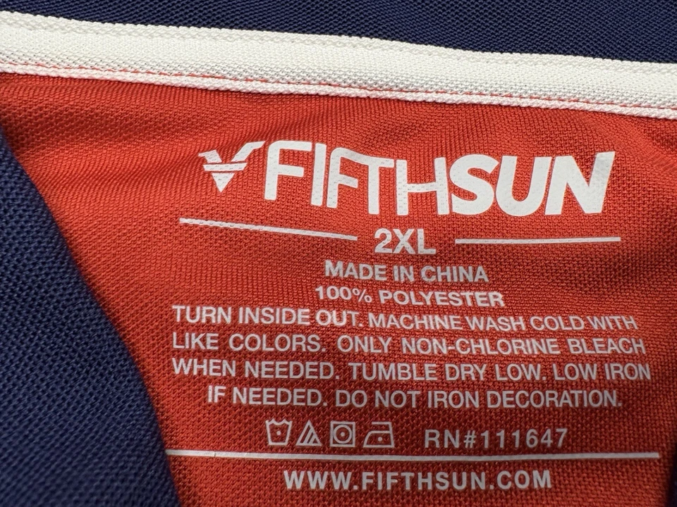 Fifth Sun Brand Team USA Red Men’s Performance Polo Shirt Size 2XL - Image 3 of 4