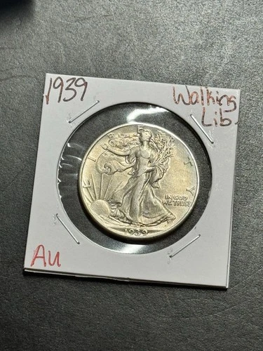 1939 Walking Liberty Silver Half Dollar AU About Uncirculated US 50c Coin (18356