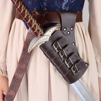 Mittelalter Schwerthalter Scheide Scheide PU Leder Dolch LARP