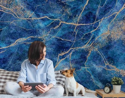3D Blue Marble Texture Wallpaper Wall Mural Removable Self-adhesive 136